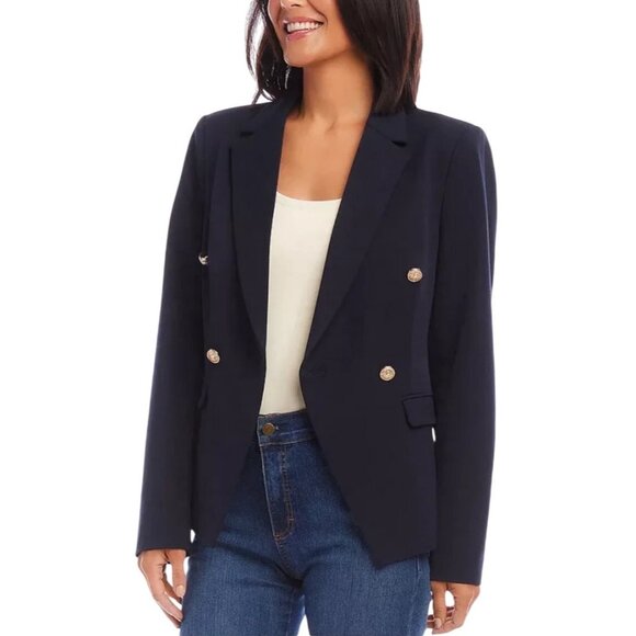 Karen Kane Jackets & Blazers - Karen Kane Fitted Blazer in Navy with Decorative Crest Buttons – Size L